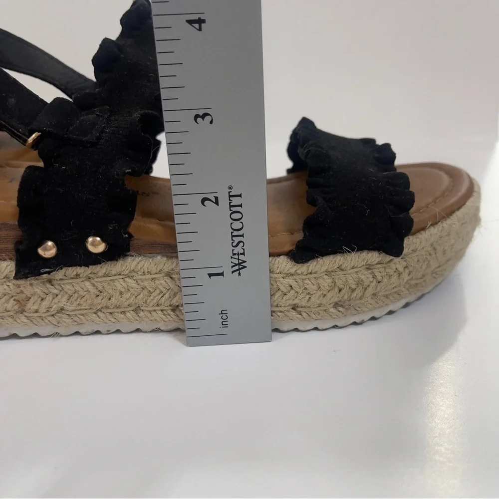 Pierre Dumas Women's Magic-9 Platform Black Espadrille Sandals 5.5